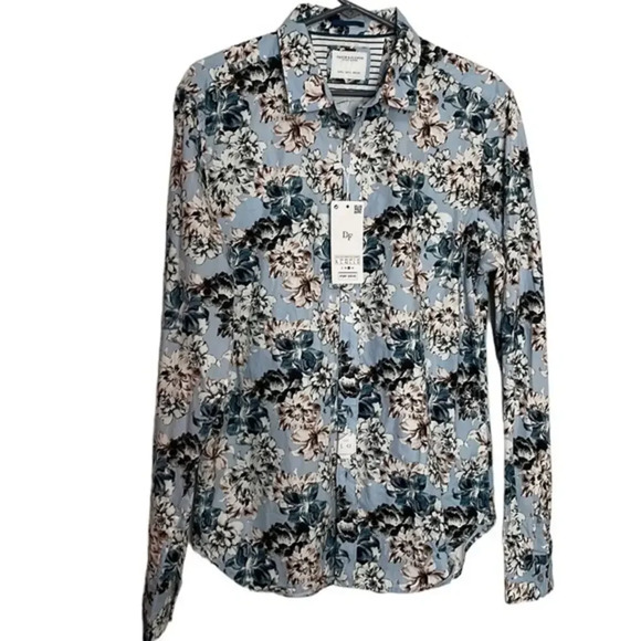 New with Tags Denim & Flower 100%‎ Cotton Button Down Shirt Size Large (L) - Picture 1 of 11
